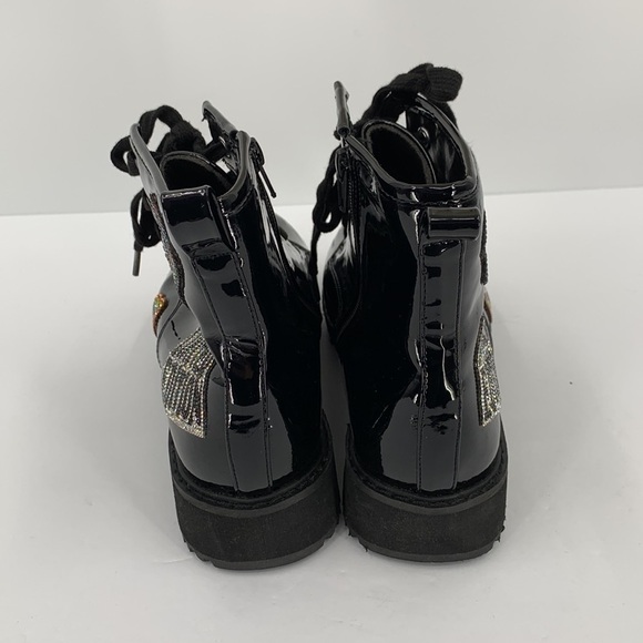 Steve Madden JKudos patent combat boots crystal limited edition butterfly girl 4 - Picture 3 of 6